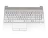 Keyboard incl. topcase DE (german) silver/silver original suitable for HP 15-dw0600