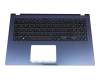 90NB0P53-R31GE1 original Asus keyboard incl. topcase DE (german) black/blue with backlight