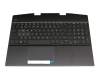 Keyboard incl. topcase DE (german) black/black with backlight original suitable for HP Omen 15-dh0000