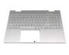 Keyboard incl. topcase DE (german) silver/silver with backlight (DSC) original suitable for HP Envy x360 15-ed0000