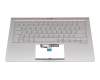 Keyboard incl. topcase DE (german) silver/silver with backlight original suitable for Asus ZenBook 14 UX433FN-A6023T