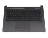 Keyboard incl. topcase DE (german) black/grey original suitable for HP 240 G7