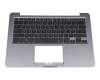 Keyboard incl. topcase GR (greek) black/black/silver original suitable for Asus VivoBook E406SA