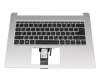 Keyboard incl. topcase DE (german) black/silver with backlight original suitable for Acer Aspire 5 (A514-53G)