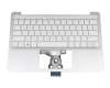 Keyboard incl. topcase DE (german) white/silver original suitable for HP Stream 11-ak0000