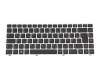Keyboard DE (german) black/silver with backlight original suitable for Clevo N141ZU