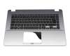 Keyboard incl. topcase DE (german) black/silver original suitable for Asus VivoBook 15 X505ZA-BQ404T