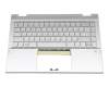 Keyboard incl. topcase DE (german) silver/silver with backlight original suitable for HP Pavilion x360 14-dw0000
