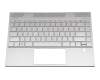 Keyboard incl. topcase DE (german) silver/black original suitable for HP Envy 13-aq0100