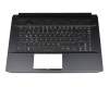 Keyboard incl. topcase DE (german) black/transparent/black with backlight original suitable for Acer Predator Triton 500 (PT515-51)