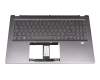 Keyboard incl. topcase DE (german) grey/grey with backlight original suitable for Acer Swift 3 (SF316-51)