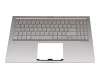 Keyboard incl. topcase SF (swiss-french) silver/silver with backlight original suitable for Asus ZenBook 15 UX533FD