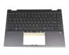 Keyboard incl. topcase DE (german) black/black/silver without backlight original suitable for HP Pavilion x360 14-dw0000