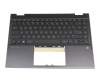 L96524-041 original HP keyboard incl. topcase DE (german) black/black/silver without backlight