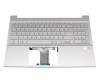 Keyboard incl. topcase DE (german) silver/silver with backlight original suitable for HP Pavilion 15-eh1000
