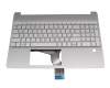 Keyboard incl. topcase DE (german) silver/silver original suitable for HP 15s-fq0000