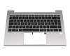 Keyboard incl. topcase DE (german) black/silver with backlight original suitable for HP ProBook 445 G8