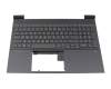 Keyboard incl. topcase FR (french) silver/black with backlight original suitable for HP Victus 16-d0000