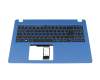 Keyboard incl. topcase DE (german) black/blue original suitable for Acer Aspire 3 (A315-56)