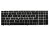 Keyboard DE (german) black/silver with mouse-stick suitable for HP ProBook 6570b (H5E70ET)
