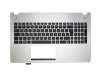 Keyboard incl. topcase DE (german) black/silver with backlight original suitable for Asus N56DY