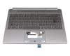 12000023KA02 original Acer keyboard incl. topcase DE (german) grey/grey with backlight