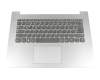 12433996 original Lenovo keyboard incl. topcase DE (german) grey/silver