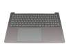 22293596 original Lenovo keyboard incl. topcase DE (german) grey/grey with backlight
