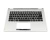4600JU020003 original Acer keyboard incl. topcase FR (french) black/silver with backlight