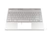 46M.0EFCS.0061 original HP keyboard incl. topcase DE (german) silver/silver with backlight