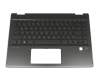 490-0GG07.BP0G original HP keyboard incl. topcase DE (german) black/black with backlight