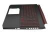 5861916200010 original Acer keyboard incl. topcase DE (german) black/black/red with backlight