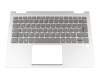 5CB0Q95873 original Lenovo keyboard incl. topcase DE (german) grey/silver with backlight