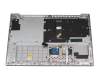 5CB0R07371 original Lenovo keyboard incl. topcase FR (french) grey/silver