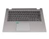 5CB0R08674 original Lenovo keyboard incl. topcase DE (german) grey/silver with backlight