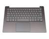 5CB0R11734 original Lenovo keyboard incl. topcase DE (german) grey/grey with backlight (fingerprint)