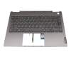 5CB0U43207JEKS original Lenovo keyboard incl. topcase DE (german) grey/grey with backlight