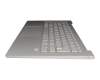 5CB0U44258 original Lenovo keyboard incl. topcase DE (german) silver/silver with backlight