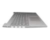 5CB0X57519 original Lenovo keyboard incl. topcase DE (german) grey/silver Fingerprint