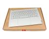 5CB1H70807 original Lenovo keyboard incl. topcase FR (french) grey/grey with backlight