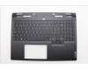 Lenovo 5CB1N61446 C-Cover with keyboard, Belgian, Eclipse Black, White Backlight, UK