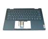 5CB1P00299 original Lenovo keyboard incl. topcase UK (english) blue/blue with backlight
