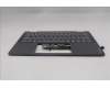 Lenovo 5CB1R61541 C-Cover with keyboard, Belgian, Luna Grey, FingerPrint, Non-Puresight Logo, UK