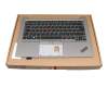 5M11H26523 original Lenovo keyboard incl. topcase DE (german) black/silver with backlight and mouse-stick