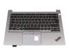 5M11H26525 original Lenovo keyboard incl. topcase DE (german) black/silver with backlight and mouse-stick