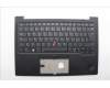 Lenovo 5M11H62653 C-Cover with keyboard, Italian, Black, Backlight, Fingerprint Reader, UK