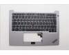 Lenovo 5M11N96163 C-Cover with keyboard, Belgian, Arctic Grey, Backlight, UK
