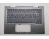 Lenovo 5M11R91487 C-Cover with keyboard, Czech Slovakian, Grey, Backlight, FingerPrint Reader, WWAN, UK