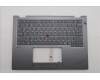 Lenovo 5M11S29917 C-Cover with keyboard, Greek, Luna Grey, Backlight, Heat Staking, US