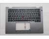 Lenovo 5M11S30319 C-Cover with keyboard, UK English, Luna Grey, Non-Backlight, No World Face Camera, Heat Staking, UK